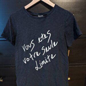 Cinq a Sept "vous etes votre seule limite" Relaxed Fit Tee Size M